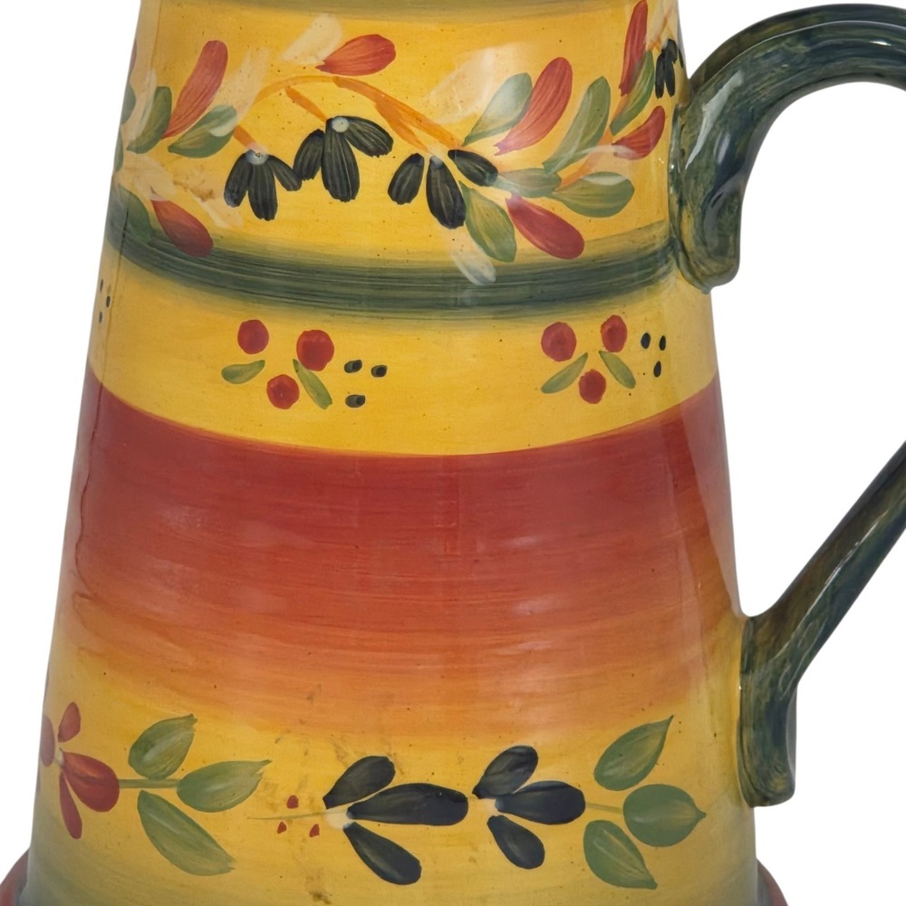 Tabletops Gallery La Province Hand Painted Hand Crafted Ceramic Pitcher 80oz - Picture 12 of 13